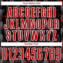 Load image into Gallery viewer, Custom Black Red-White Lightning Sublimation Soccer Uniform Jersey