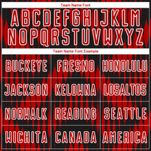 Load image into Gallery viewer, Custom Black Red-White Abstract Triangle Sublimation Soccer Uniform Jersey