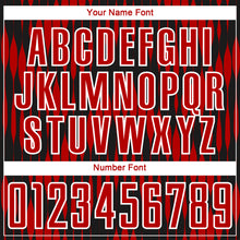 Load image into Gallery viewer, Custom Black Red-White Abstract Triangle Sublimation Soccer Uniform Jersey