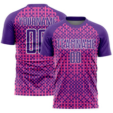 Load image into Gallery viewer, Custom Purple Pink-White Abstract Geometric Shapes Sublimation Soccer Uniform Jersey