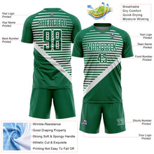 Load image into Gallery viewer, Custom Kelly Green White Stripes Sublimation Soccer Uniform Jersey