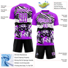 Load image into Gallery viewer, Custom Purple Black-White Animal Print Sublimation Soccer Uniform Jersey