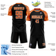 Load image into Gallery viewer, Custom Black Bay Orange-White African Pattern Sublimation Soccer Uniform Jersey