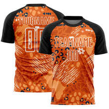 Load image into Gallery viewer, Custom Orange Bay Orange-Black African Pattern Sublimation Soccer Uniform Jersey