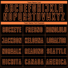 Load image into Gallery viewer, Custom Black Orange Tiger Stripes Sublimation Soccer Uniform Jersey