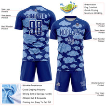 Load image into Gallery viewer, Custom Royal White Cloud Pattern Sublimation Soccer Uniform Jersey