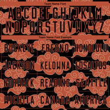 Load image into Gallery viewer, Custom Black Orange Cloud Pattern Sublimation Soccer Uniform Jersey