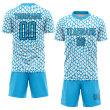 Load image into Gallery viewer, Custom Sky Blue Black-White Snake Skin Sublimation Soccer Uniform Jersey