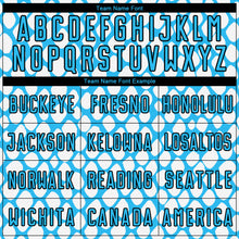 Load image into Gallery viewer, Custom Sky Blue Black-White Snake Skin Sublimation Soccer Uniform Jersey