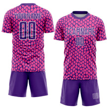 Load image into Gallery viewer, Custom Pink Purple-White Snake Skin Sublimation Soccer Uniform Jersey