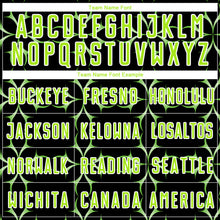 Load image into Gallery viewer, Custom Black Neon Green-White Damask Pattern Sublimation Soccer Uniform Jersey