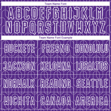 Load image into Gallery viewer, Custom Purple White Geometric Pattern Sublimation Soccer Uniform Jersey