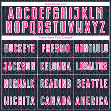 Load image into Gallery viewer, Custom Navy Pink-White Geometric Pattern Sublimation Soccer Uniform Jersey