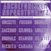 Load image into Gallery viewer, Custom Purple White Geometric Lines Sublimation Soccer Uniform Jersey