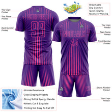 Load image into Gallery viewer, Custom Purple Pink Lines Sublimation Soccer Uniform Jersey