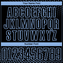 Load image into Gallery viewer, Custom Black Light Blue Geometric Lines Sublimation Soccer Uniform Jersey