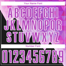 Load image into Gallery viewer, Custom Purple Black-White Geometric Pattern Sublimation Soccer Uniform Jersey