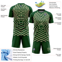 Load image into Gallery viewer, Custom Green Cream Stars Sublimation Soccer Uniform Jersey