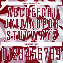 Load image into Gallery viewer, Custom Crimson White Geometric Pattern Sublimation Soccer Uniform Jersey