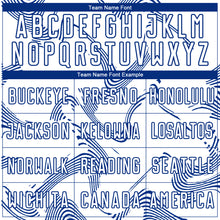 Load image into Gallery viewer, Custom White Royal Curve Lines Sublimation Soccer Uniform Jersey