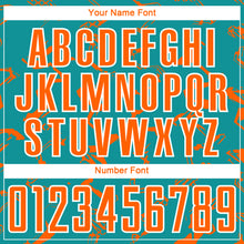 Load image into Gallery viewer, Custom Teal Orange-White Abstract Lines Sublimation Soccer Uniform Jersey