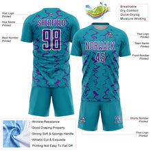 Load image into Gallery viewer, Custom Teal Purple-White Abstract Lines Sublimation Soccer Uniform Jersey