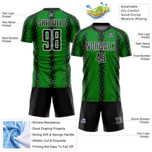 Load image into Gallery viewer, Custom Grass Green Black-White Abstract Geometric Pattern Sublimation Soccer Uniform Jersey