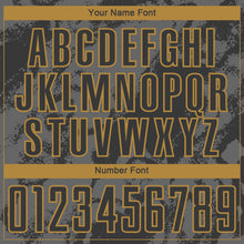 Load image into Gallery viewer, Custom Black Gray-Old Gold Abstract Grunge Art Sublimation Soccer Uniform Jersey