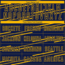 Load image into Gallery viewer, Custom Navy Yellow Lines Sublimation Soccer Uniform Jersey