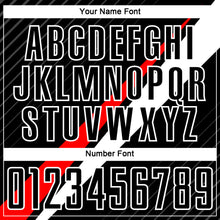 Load image into Gallery viewer, Custom Black Red-White Diagonal Lines Sublimation Soccer Uniform Jersey