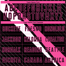 Load image into Gallery viewer, Custom Black Pink-White Diagonal Lines Sublimation Soccer Uniform Jersey