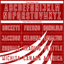 Load image into Gallery viewer, Custom Red White Wind Shapes Sublimation Soccer Uniform Jersey