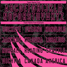 Load image into Gallery viewer, Custom Black Pink Wind Shapes Sublimation Soccer Uniform Jersey