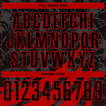 Load image into Gallery viewer, Custom Black Red Wind Shapes Sublimation Soccer Uniform Jersey