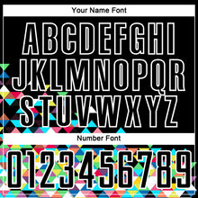 Load image into Gallery viewer, Custom Black White Colorful Geometric Triangle Sublimation Soccer Uniform Jersey