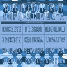 Load image into Gallery viewer, Custom Light Blue Black Geometric Shapes Sublimation Soccer Uniform Jersey