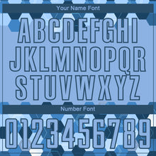 Load image into Gallery viewer, Custom Light Blue Black Geometric Shapes Sublimation Soccer Uniform Jersey