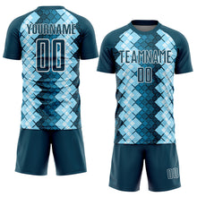 Load image into Gallery viewer, Custom US Navy Blue White Geometric Shapes Sublimation Soccer Uniform Jersey