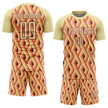 Load image into Gallery viewer, Custom Sand Crimson Geometric Shapes Sublimation Soccer Uniform Jersey