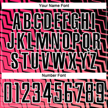 Load image into Gallery viewer, Custom Pink Black-White Geometric Lines Sublimation Soccer Uniform Jersey