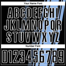 Load image into Gallery viewer, Custom Light Blue Black-White Lines Sublimation Soccer Uniform Jersey