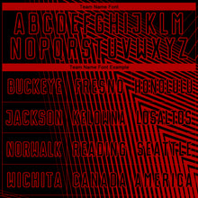 Load image into Gallery viewer, Custom Black Red Lines Sublimation Soccer Uniform Jersey