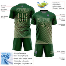 Load image into Gallery viewer, Custom Green Cream Lines Sublimation Soccer Uniform Jersey