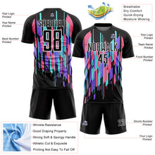 Load image into Gallery viewer, Custom Black White Geometric Shapes Sublimation Soccer Uniform Jersey