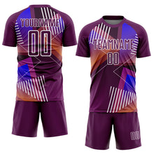 Load image into Gallery viewer, Custom Purple White Geometric Shapes Sublimation Soccer Uniform Jersey