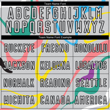 Load image into Gallery viewer, Custom Gray Black Fluid Shapes Sublimation Soccer Uniform Jersey