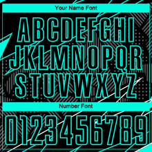 Load image into Gallery viewer, Custom Black Aqua Lines Sublimation Soccer Uniform Jersey