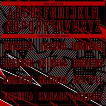 Load image into Gallery viewer, Custom Black Red Lines Sublimation Soccer Uniform Jersey