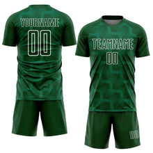 Load image into Gallery viewer, Custom Green White Lines Sublimation Soccer Uniform Jersey