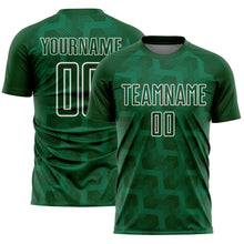 Load image into Gallery viewer, Custom Green White Lines Sublimation Soccer Uniform Jersey